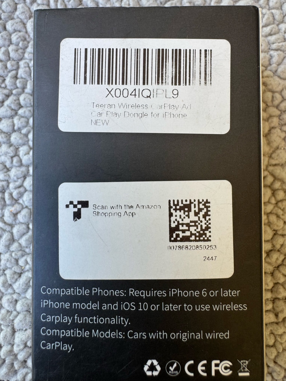 Wireless Carplay Adapter Dongle For iPhone New (Open Box). Black - Picture 9 of 10